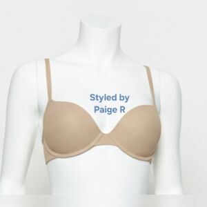 💕NWT SKIMS Fits Everybody Push Up Padded T-shirt Demi Bra Nude CLAY 32DD